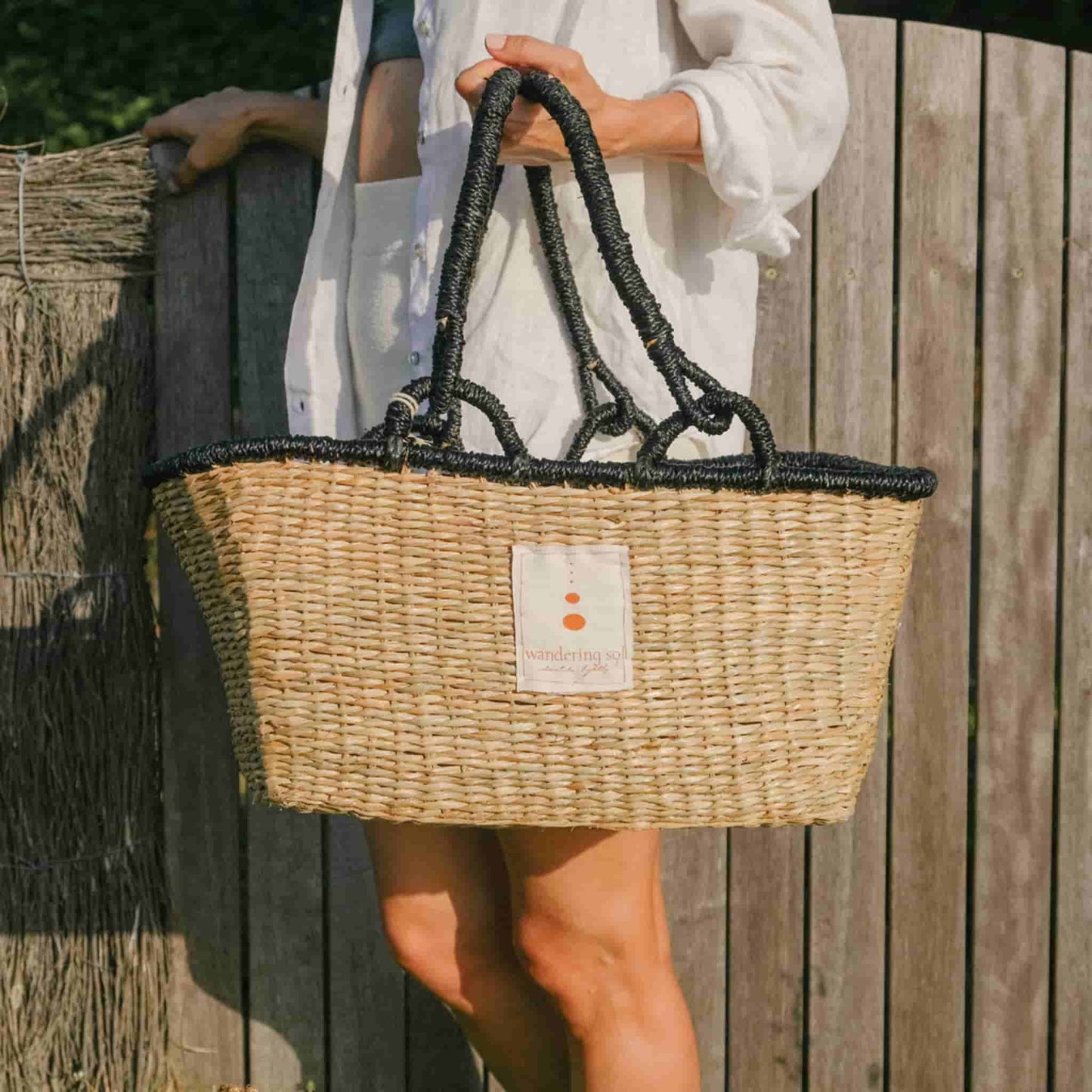 THE SOL SHOPPER natural SEAGRASS BASKET