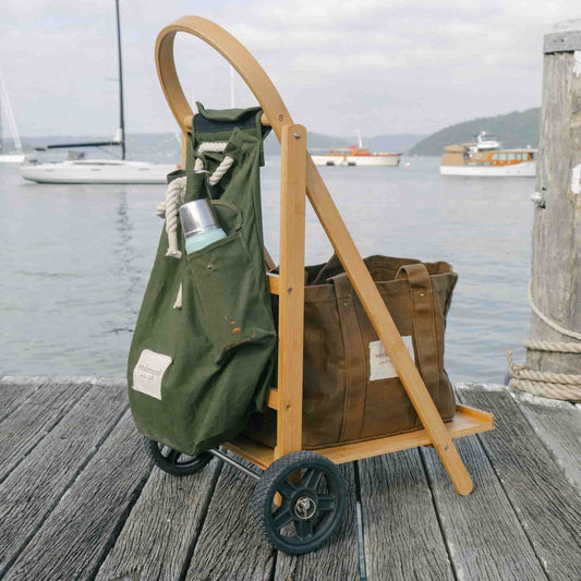 Juego de carrito THE WANDERER: incluye marco, bolsa de lona reciclada y bolsa grande de lona 